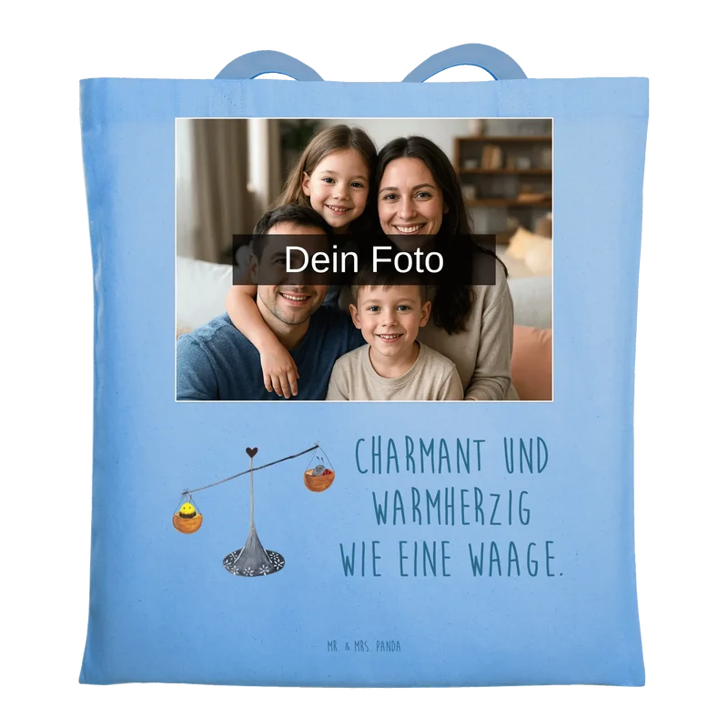 Personalisierte Foto Tragetasche Sternzeichen Waage