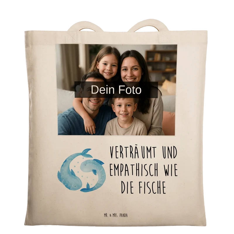 Personalisierte Foto Tragetasche Sternzeichen Fische
