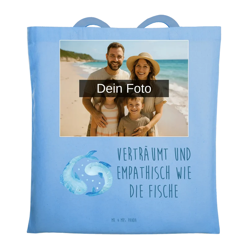 Personalisierte Foto Tragetasche Sternzeichen Fische