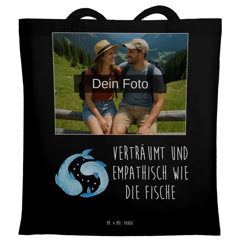 Personalisierte Foto Tragetasche Sternzeichen Fische