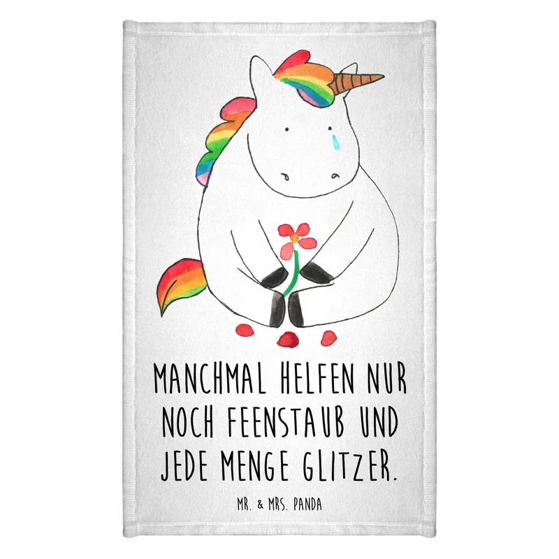 Gästehandtuch Einhorn Traurig
