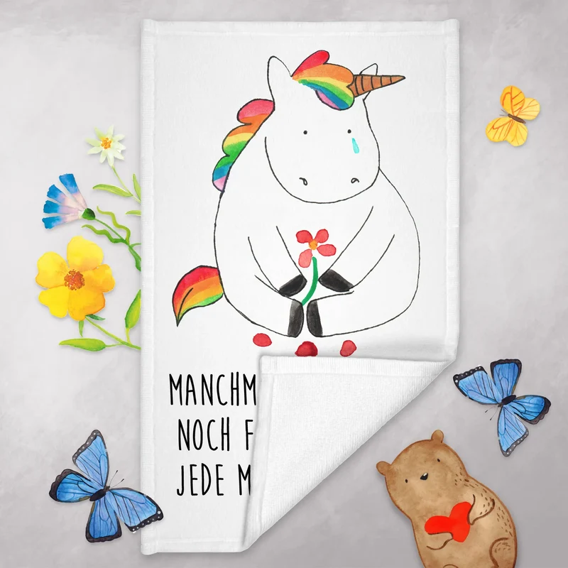 Gästehandtuch Einhorn Traurig