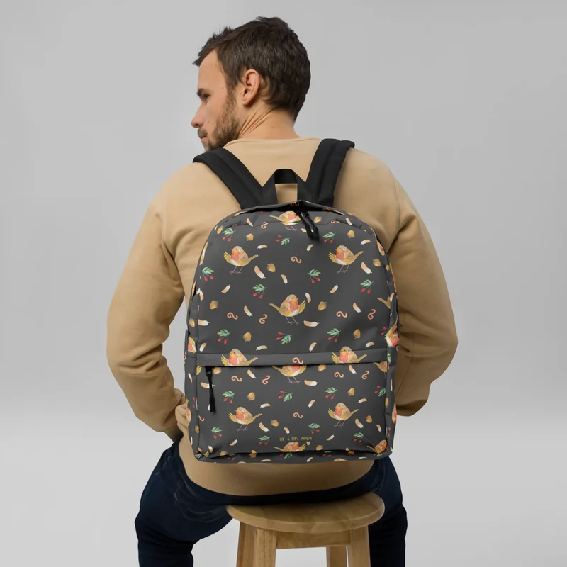 Rucksack Rotkehlchen Federn Muster