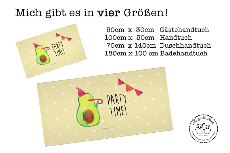Handtuch Avocado Party Zeit