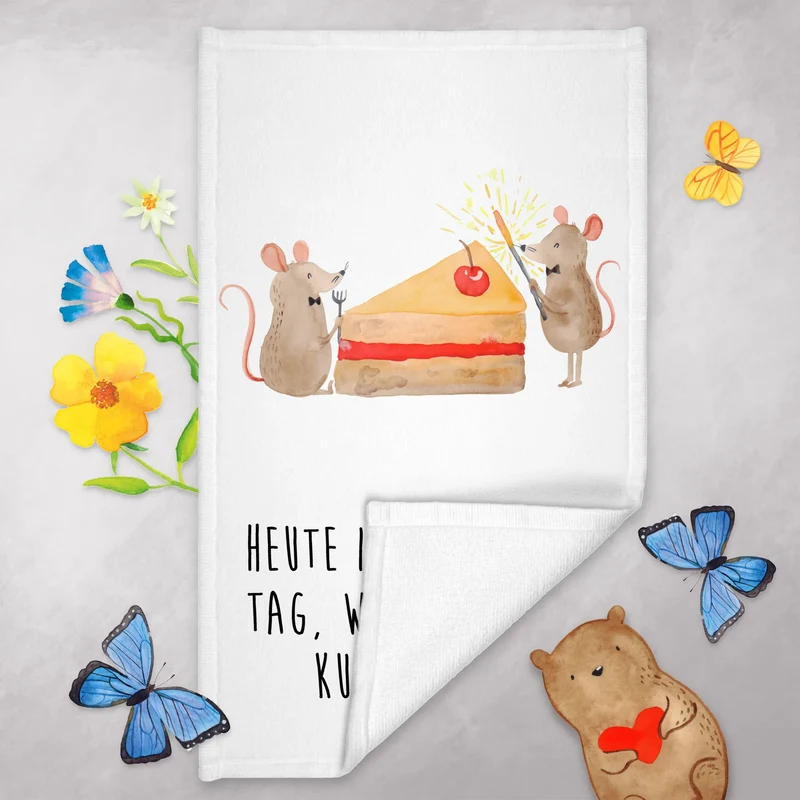 Gästehandtuch Mäuse Kuchen