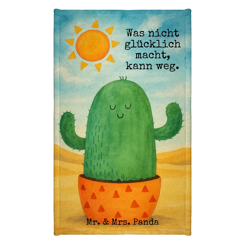 Gästehandtuch Kaktus Sonne Design