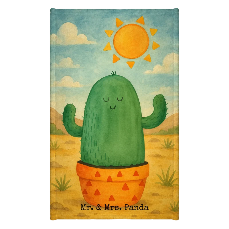 Gästehandtuch Kaktus Sonne Design