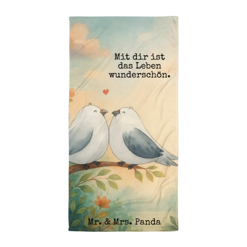 XL Badehandtuch Turteltauben Liebe Design