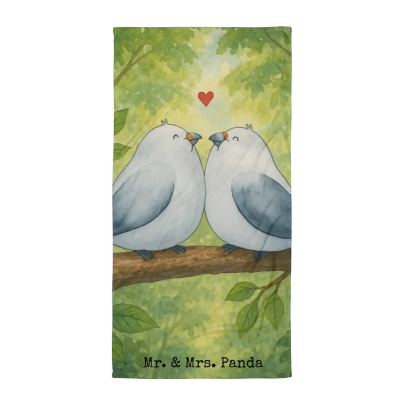 XL Badehandtuch Turteltauben Liebe Design