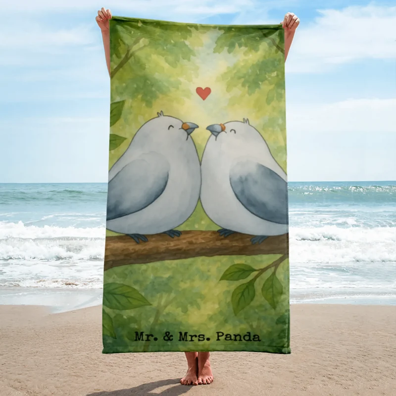 XL Badehandtuch Turteltauben Liebe Design