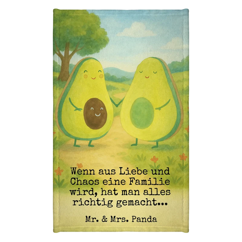 Gästehandtuch Avocado Pärchen Design