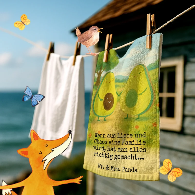 Gästehandtuch Avocado Pärchen Design