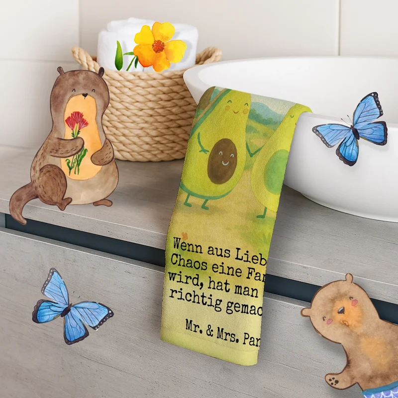 Gästehandtuch Avocado Pärchen Design