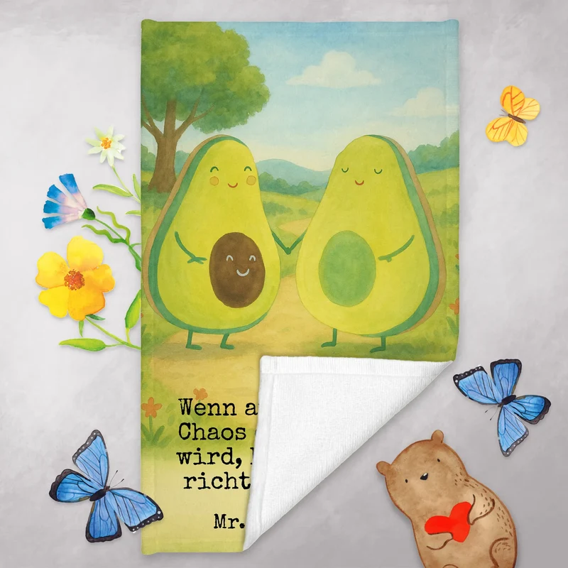 Gästehandtuch Avocado Pärchen Design