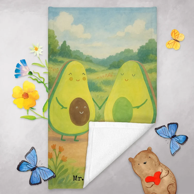 Gästehandtuch Avocado Pärchen Design
