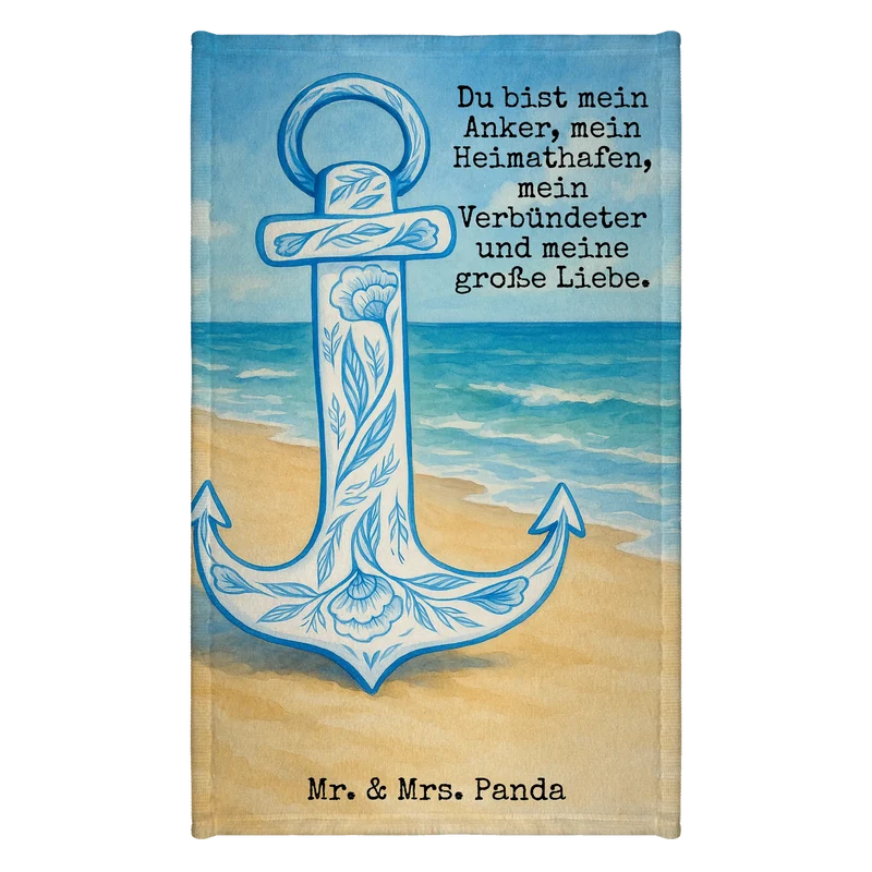 Gästehandtuch Anker Blau Design