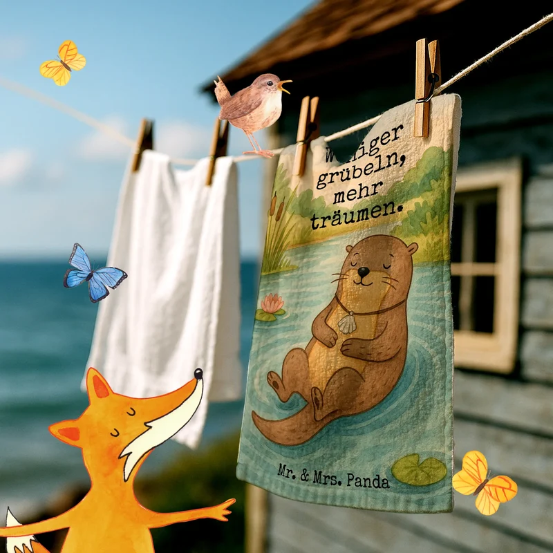 Gästehandtuch Otter Muschel Design