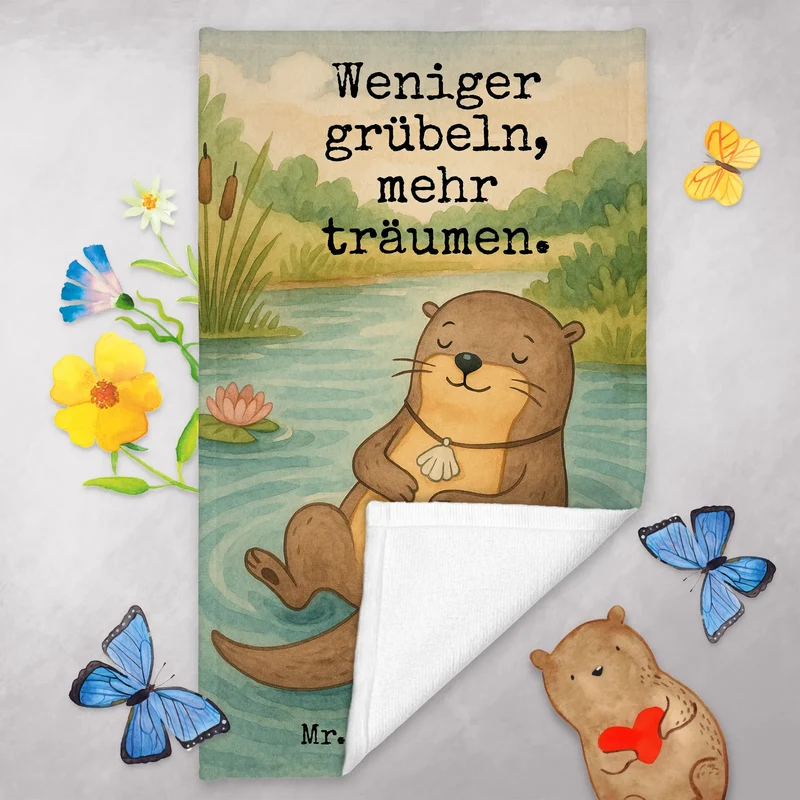 Gästehandtuch Otter Muschel Design