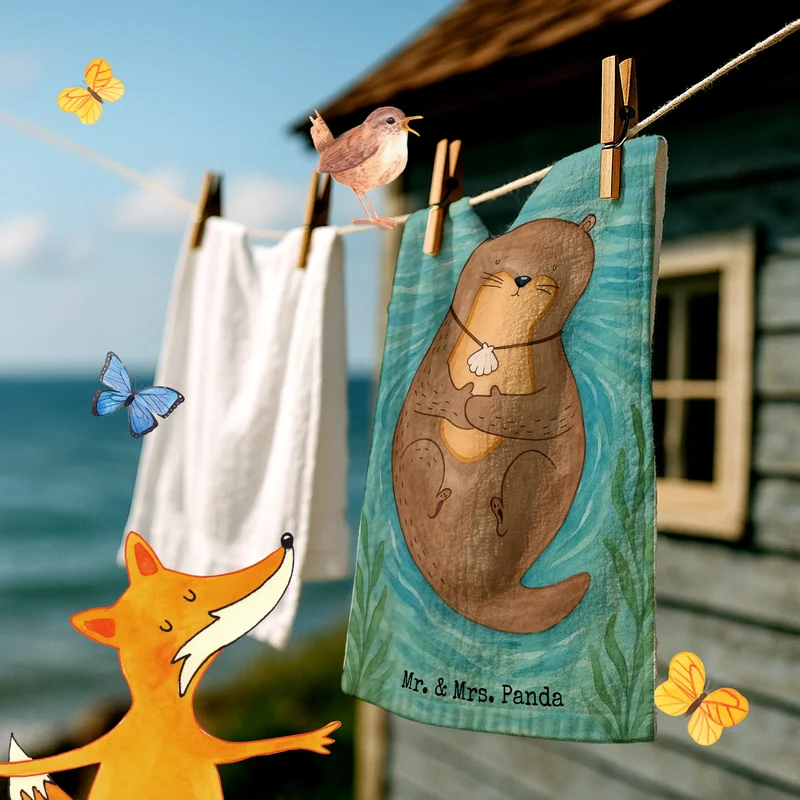 Gästehandtuch Otter Muschel Design