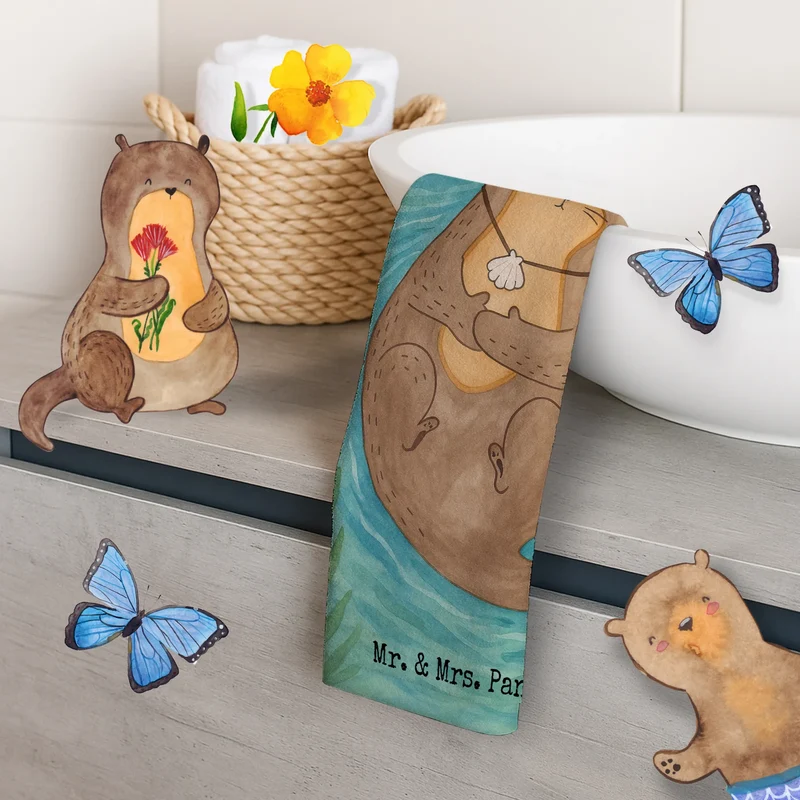 Gästehandtuch Otter Muschel Design