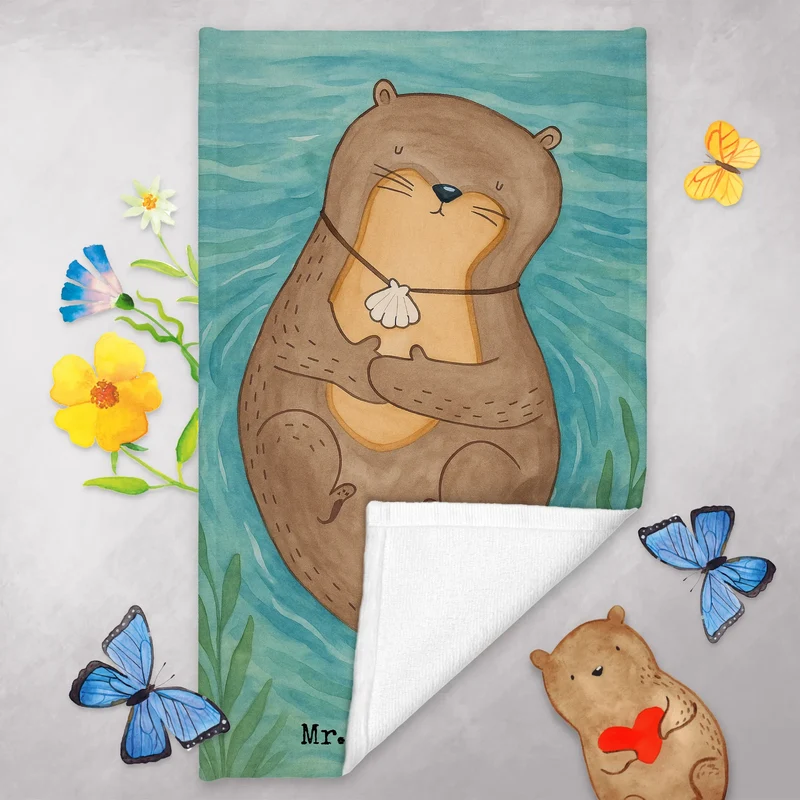 Gästehandtuch Otter Muschel Design