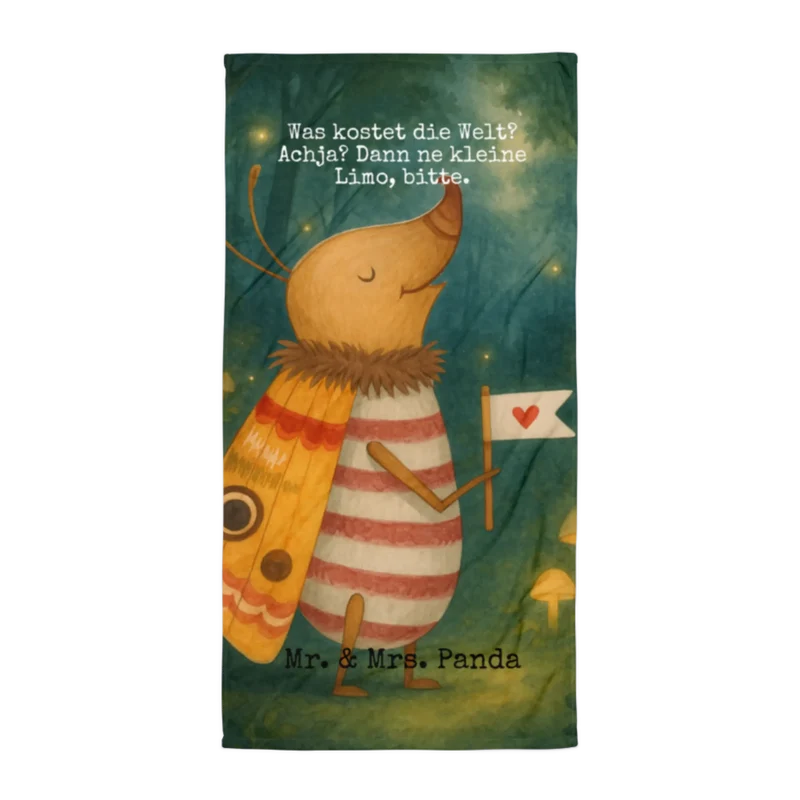 XL Badehandtuch Nachtfalter Fähnchen Design