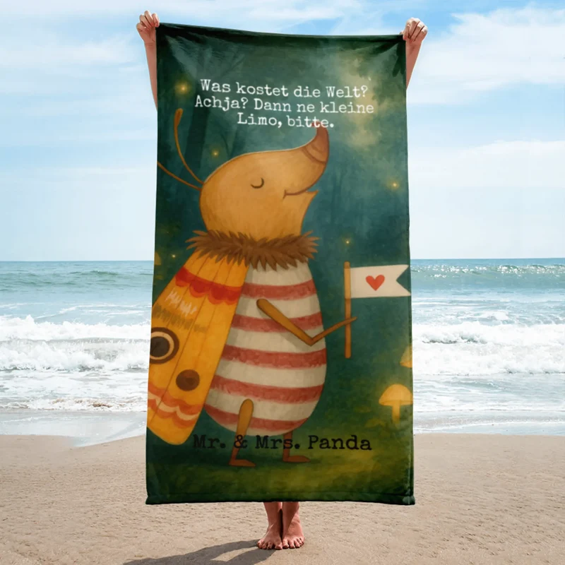 XL Badehandtuch Nachtfalter Fähnchen Design