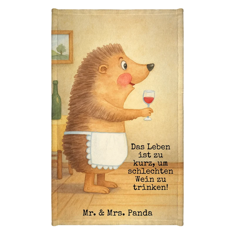 Gästehandtuch Igel Wein Design
