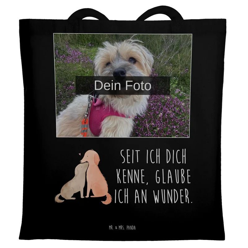 Personalisierte Foto Tragetasche Hunde Liebe