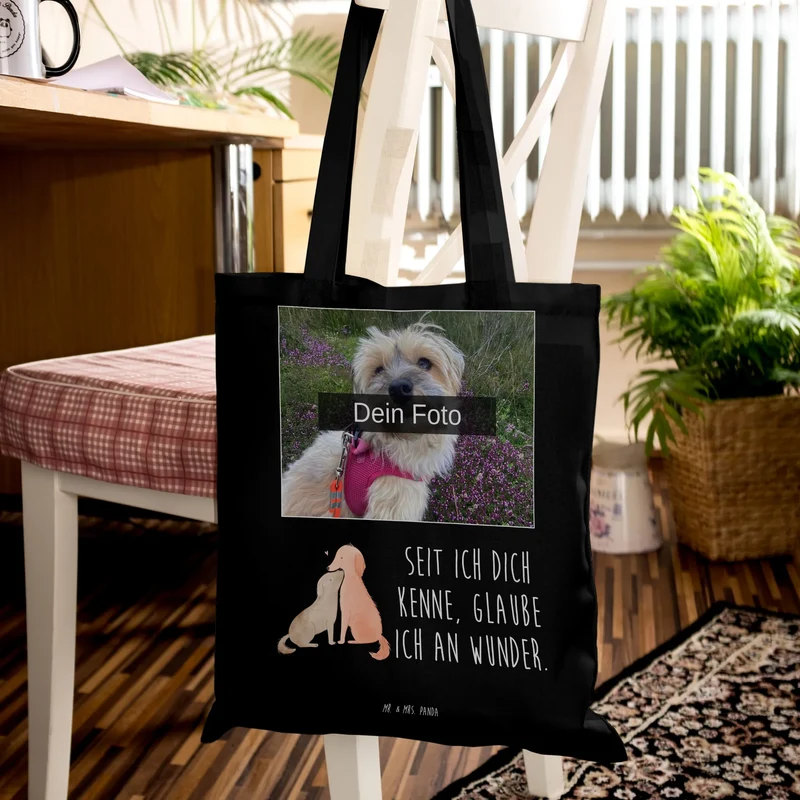 Personalisierte Foto Tragetasche Hunde Liebe