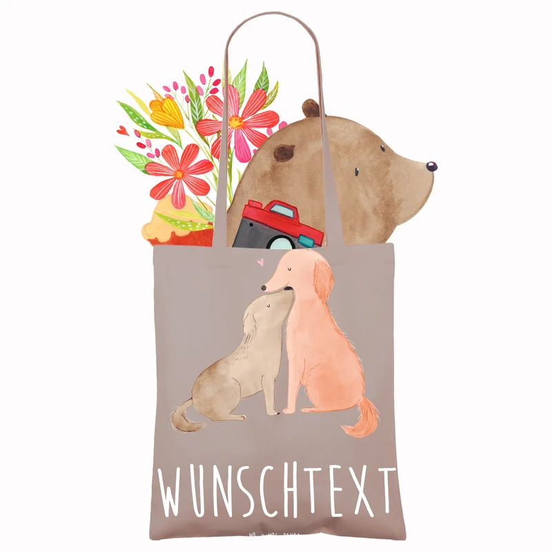 Personalisierte Foto Tragetasche Hunde Liebe