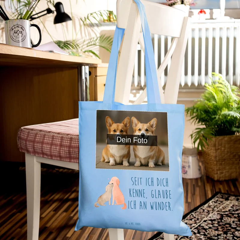 Personalisierte Foto Tragetasche Hunde Liebe