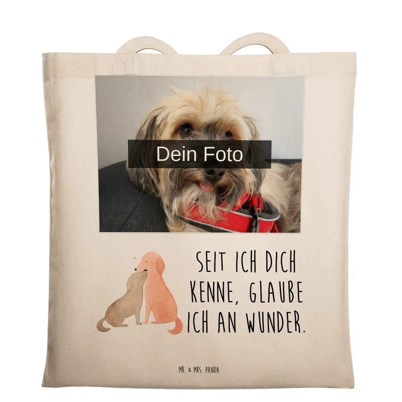 Personalisierte Foto Tragetasche Hunde Liebe