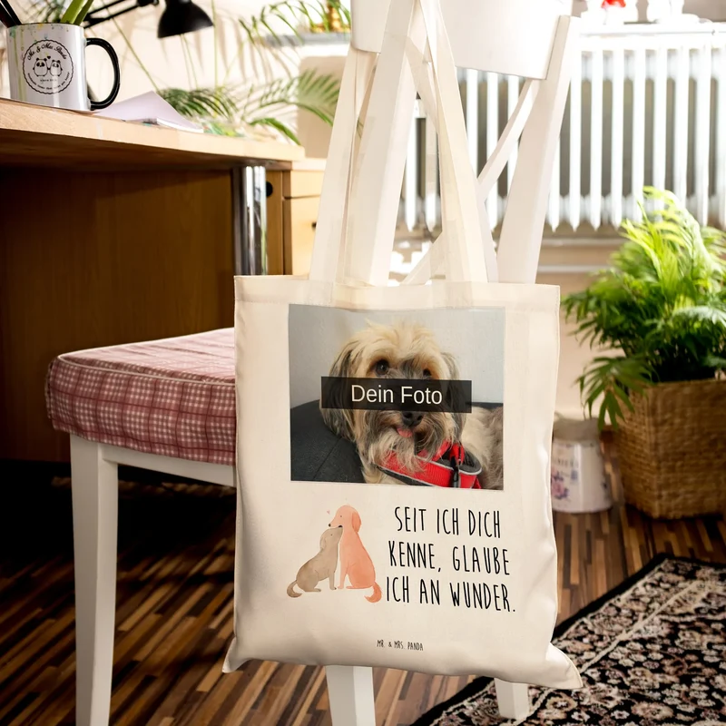 Personalisierte Foto Tragetasche Hunde Liebe