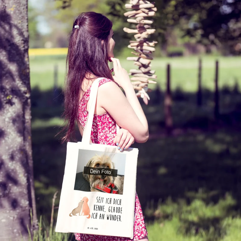 Personalisierte Foto Tragetasche Hunde Liebe