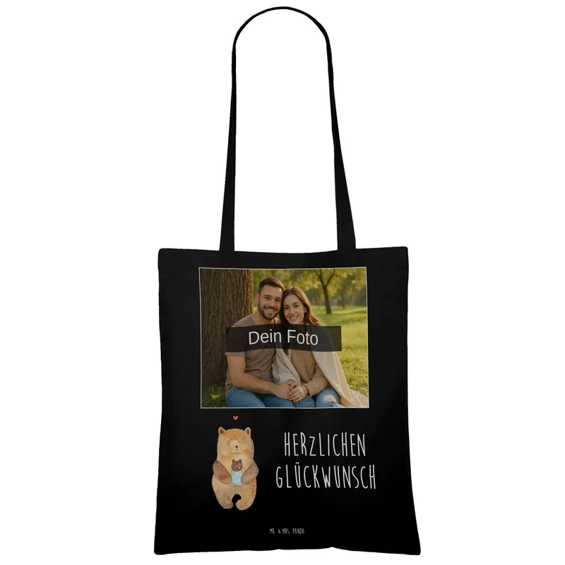 Personalisierte Foto Tragetasche Bär Baby