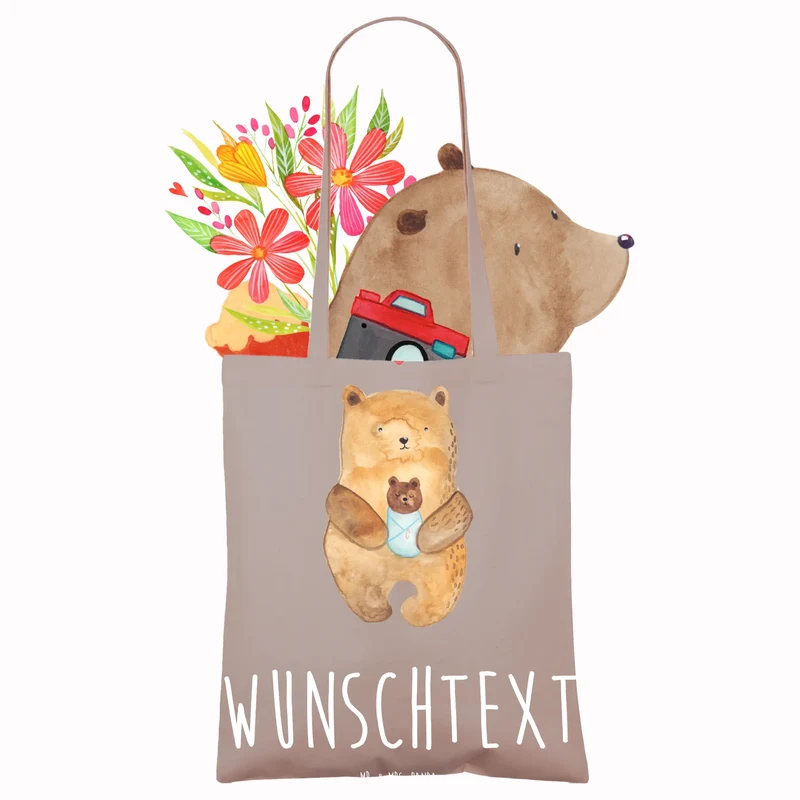 Personalisierte Foto Tragetasche Bär Baby