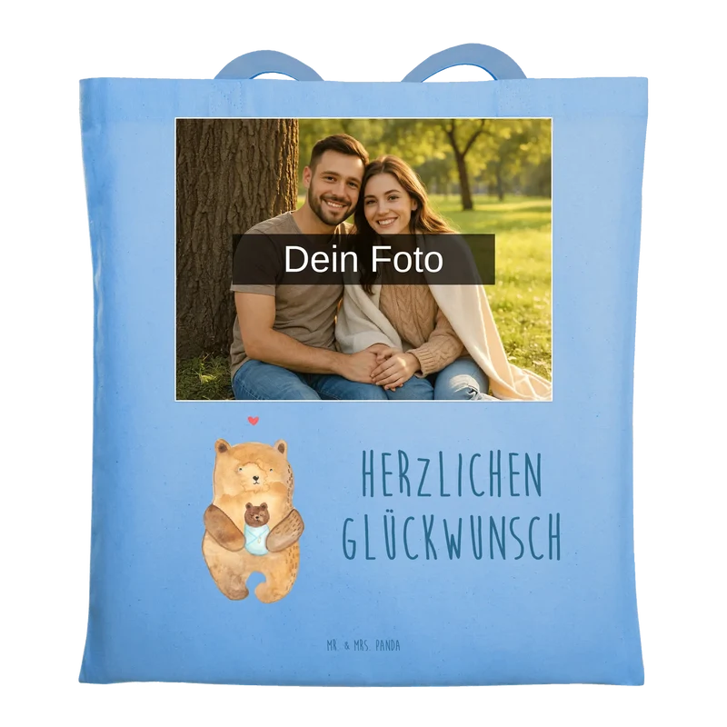 Personalisierte Foto Tragetasche Bär Baby