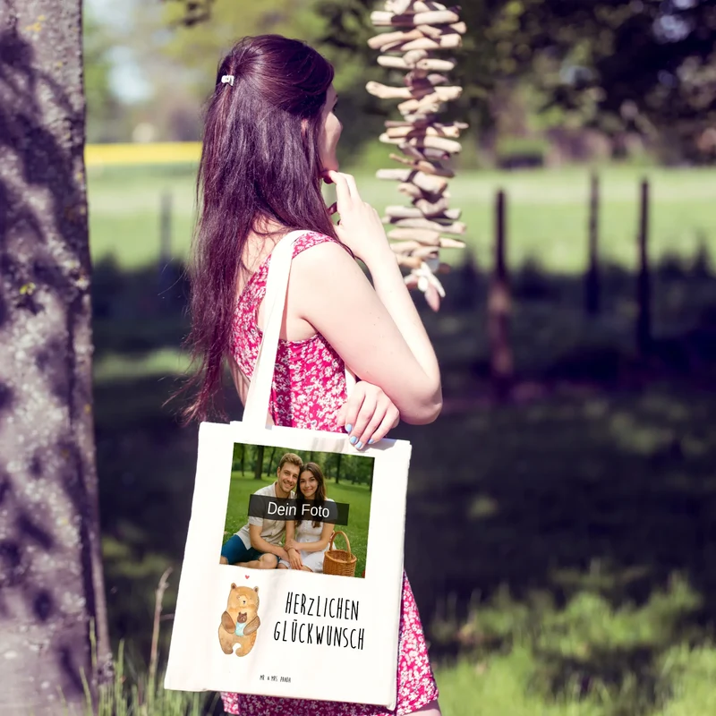 Personalisierte Foto Tragetasche Bär Baby