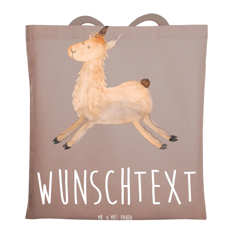Personalisierte Foto Tragetasche Lama Springen