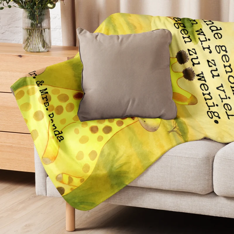 Sherpa Kuscheldecke Giraffe Zufrieden Design