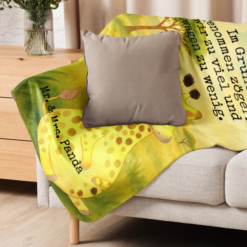 Sherpa Kuscheldecke Giraffe Zufrieden Design