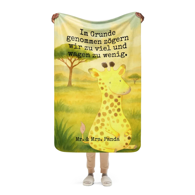 Sherpa Kuscheldecke Giraffe Zufrieden Design