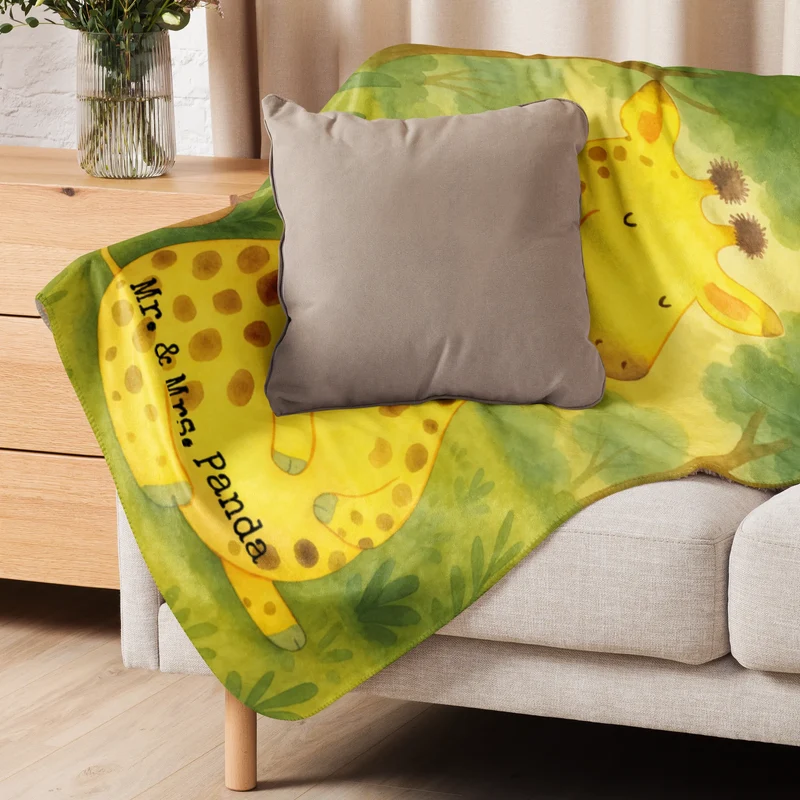 Sherpa Kuscheldecke Giraffe Zufrieden Design