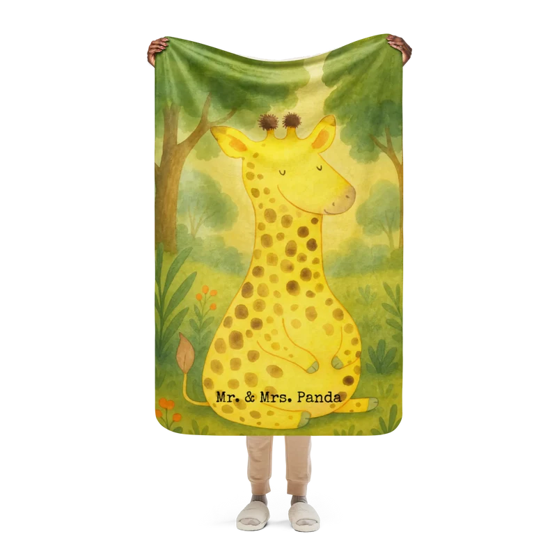 Sherpa Kuscheldecke Giraffe Zufrieden Design