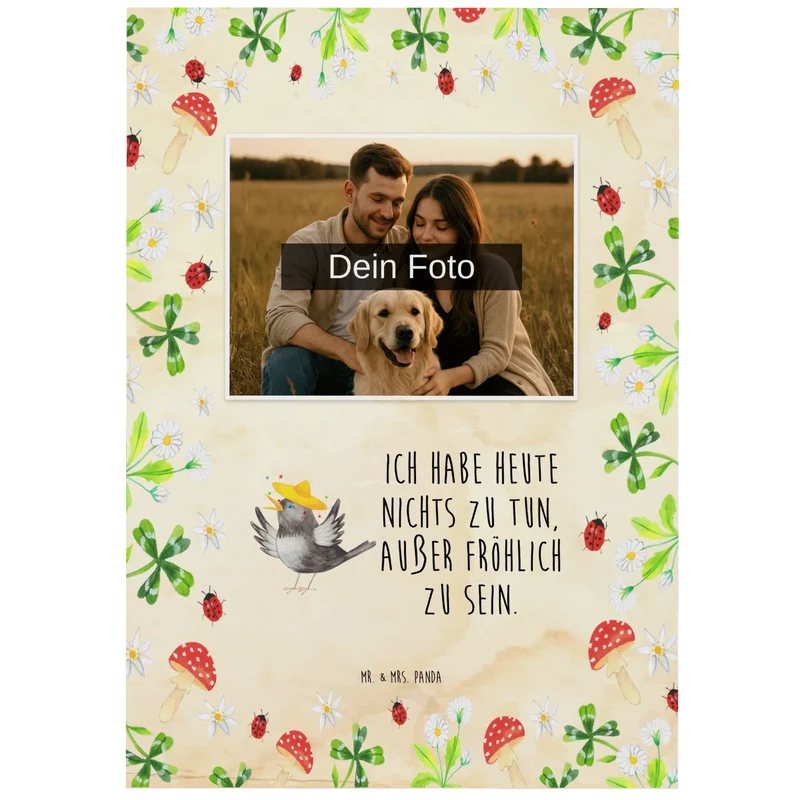 Personalisierte Foto Postkarte Rabe Sombrero