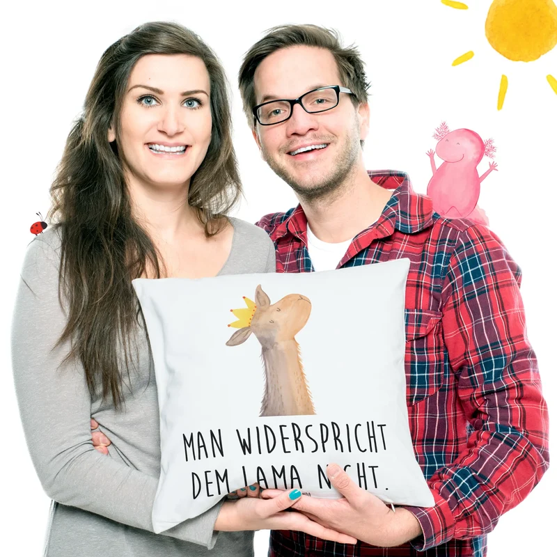 40x40 Kissen Lamakopf König