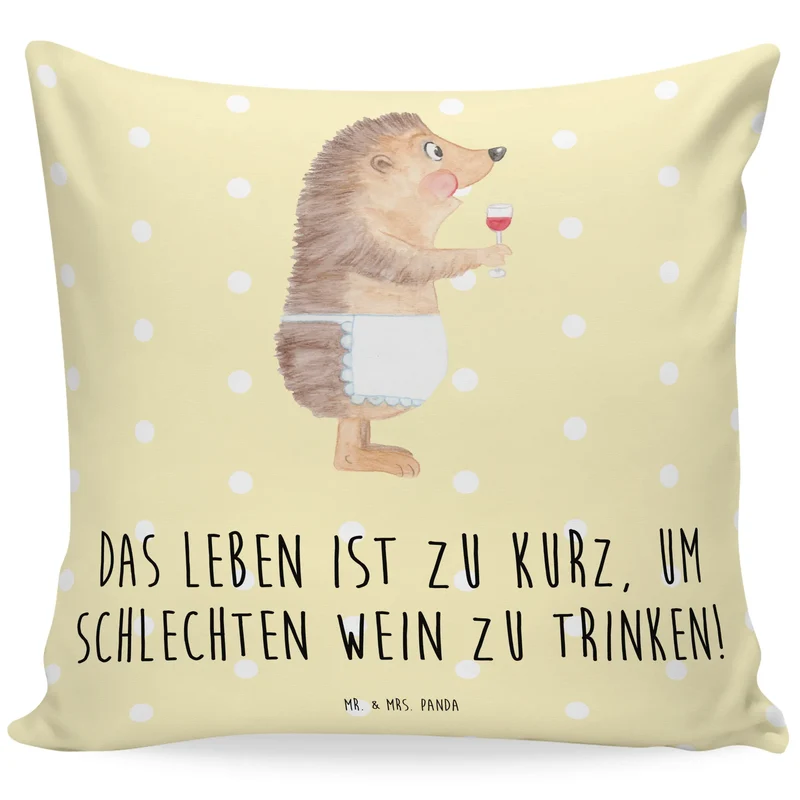 40x40 Kissen Igel Wein