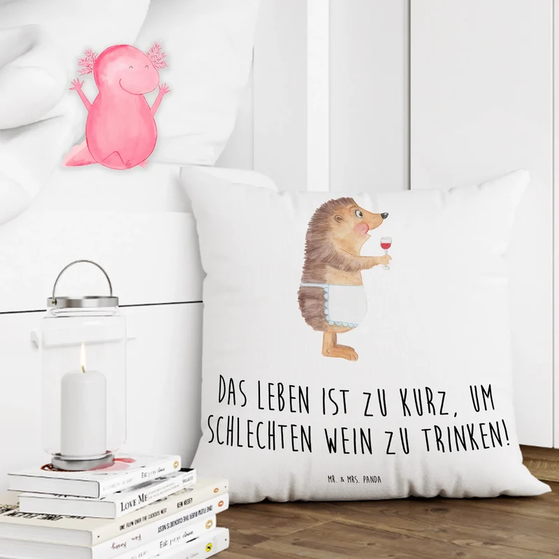 40x40 Kissen Igel Wein