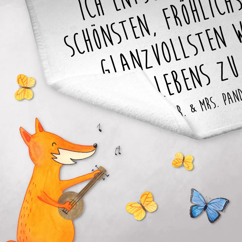 Gästehandtuch Rotkehlchen Schlitten
